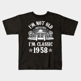 64 Year Old Vintage 1958 Classic Car 64th Birthday Gifts Kids T-Shirt